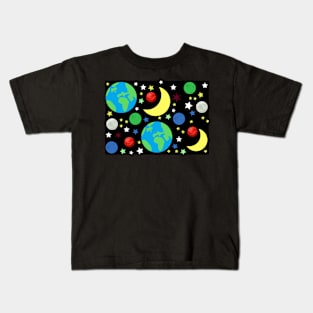 Mother earth space pattern Kids T-Shirt